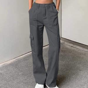 Women's <b>Camouflage</b> <b>Cargo</b> <b>Pants</b> High Waist Loose Fit Full Length Drawstring Closure Casual Style Spring Wear - Product Image 5