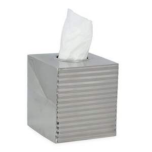 Boîte à mouchoirs en métal argenté pour salle de bain, salon ou salle de séjour, distributeur de mouchoirs faciaux, utilitaire pour vanités, provenance Inde - Product Image 4