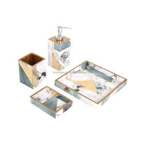 ชุดห้องน้ำ MDF พิมพ์ลายเคลือบแบบพรีเมี่ยมพร้อมถาดเครื่องจ่ายและอุปกรณ์เสริมสำหรับห้องน้ำที่หรูหรา - Product Image 4