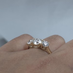 2 CT 3 Stone Lab Grown <b>Diamond</b> <b>Ring</b> in 14K Gold for Women | Luxury Engagement Wedding <b>Ring</b> | Bridal <b>Diamond</b> Jewelry - Product Image 5