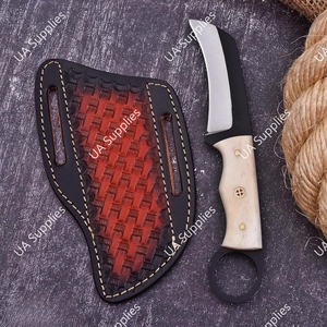 Cuchillo de Supervivencia Multifuncional de Hoja Fija de Acero al Carbono Forjado a Mano con Mango de Hueso de Camello, Grado Industrial, para Camping y Actividades al Aire Libre - Product Image 5