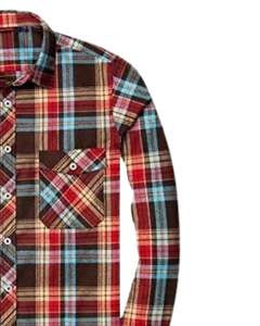 Camisa de Franela a Cuadros para Hombre, Color Rojo Marrón Azul, de Algodón y Poliéster, Manga Larga, con Botones, Informal, Cálida, Suave, para Invierno - Product Image 2