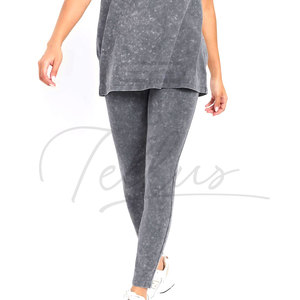 Best Selling Casual Breathable Lightweight Quick Dry High Waist Acid Wash Gym Wear Leggings Women Print Knee Length - Product Image 5