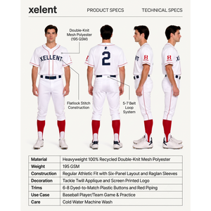 Custom OEM 100% Recycled Polyester Mesh <b>Baseball</b> Jersey Tackle Twill Team Uniform Men's Athletic Wear - Product Image 5