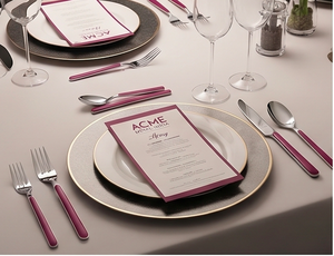 Juego de cubiertos premium Magenta de ACME METAL INDIA, diseño moderno, apto para lavavajillas, acabado plateado, cubiertos metálicos para bodas y hoteles. - Product Image 3
