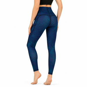 Leggings de compresión de cintura alta para mujer, pantalones de capa base con estampado personalizado, leggings deportivos para gimnasio, leggings de poliéster para correr - Product Image 2