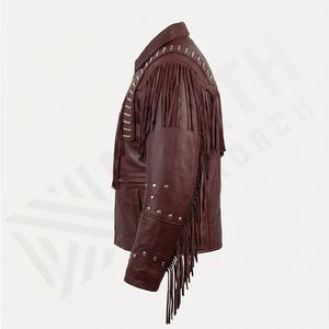 Veste de moto en cuir pour homme NAI-0511A, coupe classique, tendance été, avec fermeture éclair et rembourrage en polyester, couleur personnalisable. - Product Image 3