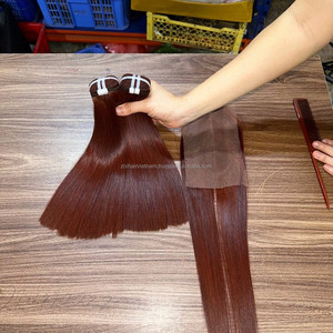 Prix de gros : Mèches de cheveux humains bruts vietnamiens lisses et raides, extensions de cheveux en trame avec perruque en cheveux humains à dentelle frontale - Product Image 2