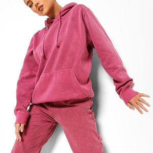 Sweats à capuche 100 % haut de gamme effet vieilli pour femmes – Nouvelle collection 2025 – Modèle pull-over hiver délavé à l'acide pour femmes - Product Image 3