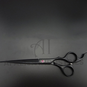 Ciseaux de toilettage pour chiens à coupe droite noire professionnelle 440C en acier à haute teneur en carbone avec outils de cisaillement pour animaux de compagnie à lame en acier inoxydable - Product Image 6