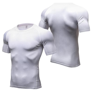 Camiseta Deportiva de Compresión para Hombre, Manga Larga, Secado Rápido, Transpirable, Tejido de Pana Ecológico, Camiseta de Fitness para Verano - Product Image 1