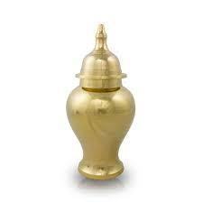 Elegant Brass Cremation Urn for Ashes <b>Memorial</b> <b>Keepsake</b> Funeral Urn with Lid - Product Image 6