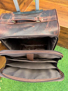 High Quality Luxury Latest Designed Hand Tooled Leather Wheel Trolley <b>Suitcase</b> Business Travel Luggage Multi-functional <b>Suitcase</b> - Product Image 6