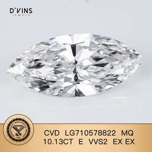 Joyería D'vins Lista para Enviar, Diamante Suelto IGI CVD de 10.13ct, Corte Marquesa, E VVS2, Diamante Cultivado en Laboratorio - Product Image 1