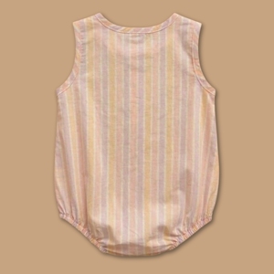 Mono de burbujas orgánico Cot & Candy Stripe para niñas, diseño divertido y frutal para el verano - Product Image 2