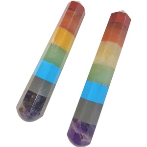 Varita de Masaje de Piedras Preciosas Hechas a Mano con Siete Chakras, de la Mejor Calidad, Cristal de Ágata Natural, Estilo Amor, Cristal Dinámico - Product Image 2