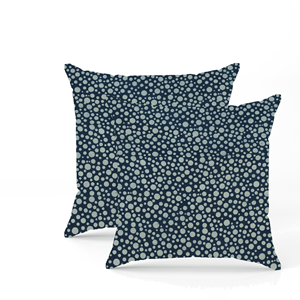 ปลอกหมอนอิงลายดอกไม้สีครามพิมพ์ลายด้วยมือ ผ้าฝ้ายสไตล์โบโฮ - Product Image 4