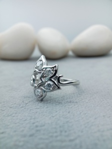 D'VINS JEWELS Bague de Fiançailles et de Mariage Tendance Forme Ronde Taille Brillant Couleur D Blanc Argent Or Certifié - Product Image 2