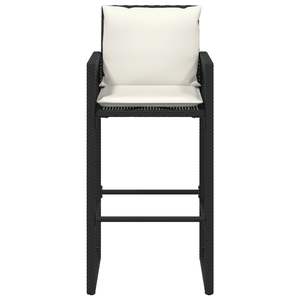 Taburete de bar para jardín en negro y blanco crema - Product Image 5