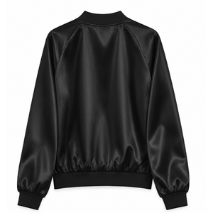 Veste en satin respirant pour femme Custom NCNW 100 noire avec logo brodé sur le devant, manches longues bleues et dorées pour femme - Product Image 3
