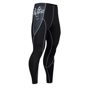 Ensemble de compression noir, manches longues, col rond, impression par sublimation, séchage rapide, spandex, polyester, vêtements de yoga - Product Image 3