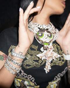 Chaîne cubaine en argent sterling 925 avec croix de Jésus et moissanite, pendentif personnalisé avec nom, bijoux hip-hop, montres, montre glacée USA - Product Image 1