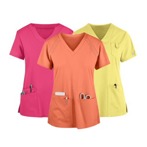 MEILLEURE QUALITÉ soins infirmiers gommages spandex PE rayonne conceptions dentaire élégant combinaison hôpital médical hommes/femmes-Usine FMF-FAIBLE quantité minimale de commande - Product Image 1