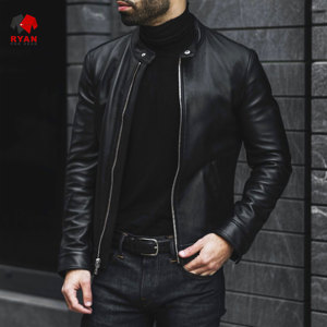 Veste en cuir sur mesure Ryan Pro Gear pour hommes avec logo personnalisé, design ODM, col à capuche - Product Image 3