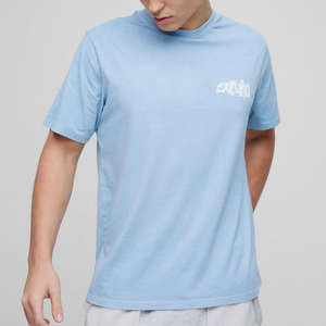เสื้อยืดผู้ชายสีฟ้าอ่อนลายกราฟิกสำรวจอวกาศ สไตล์วินเทจ สำหรับฤดูร้อน รุ่นใหม่ล่าสุด ขายส่ง รับทำโลโก้ตามสั่ง - Product Image 1