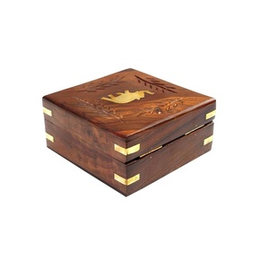 Handmade Wooden Jewellery Box for Women Square <b>Elephant</b> Design Jewelry Organizer Storage Box - Product Image 1