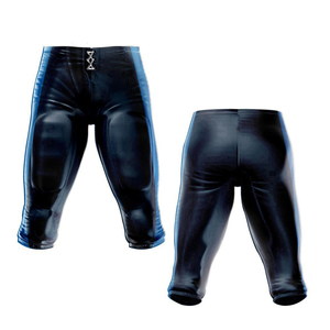 Ensemble de vêtements de sport pour homme en tissu durable, uniforme de football américain, maillot bleu avec le numéro 8 et pantalon noir - Product Image 5