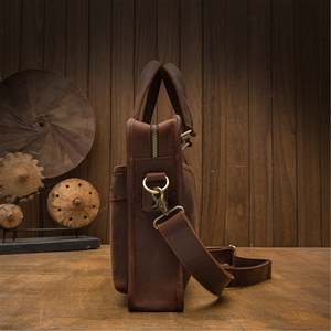 Maletín de Cuero 100% Genuino, Vintage, Resistente, para Oficina y Negocios, Impermeable, Casual, para Hombre, Modelo LLB-0325 - Product Image 2