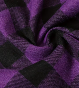 Hardihood International HI-MFS-01 purple Black Buffalo Plaid <b>Flannel</b> Shirt Long Sleeve Cotton Polyester Motorcycle <b>Jacket</b> OEM - Product Image 4