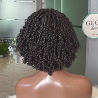 Perruque bouclée Pixie couleur naturelle, cheveux vietnamiens 100% humains, prix de gros, perruques en cheveux humains, 14 pouces