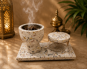 Handmade Wooden Bakhoor Burner Set Glass Storage <b>Box</b> Bone Inlay Oud Incense Burner Arabic Incense Holder Chic <b>Ramadan</b> Decor <b>Gift</b> - Product Image 4