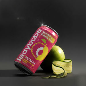 เลดี้ โบบา เบิร์สติ้ง ป๊อปปิ้ง โบบา สปาร์คกลิ้ง รสองุ่นและพีช พร้อมดื่ม กระป๋อง 310 มล. พร้อมซอง คว่ำขวดก่อนดื่ม - Product Image 3