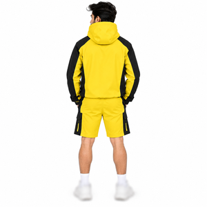 Conjunto de Pantalones Cortos y Chaqueta Cortavientos para Hombre, Diseño Color Block, con Cierre, Dos Piezas a Juego, Impermeable, de Nailon Ligero, Marca Privada - Product Image 4