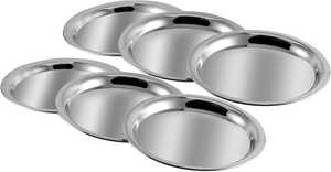 Ensemble d'assiettes rondes en acier inoxydable de qualité alimentaire, réutilisables et durables, pour la maison, les restaurants et les hôtels - Product Image 1