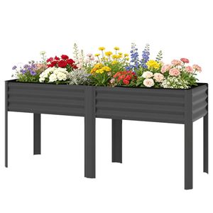 Fioriera e Vaso Rialzati Grigio Scuro per Giardino - Product Image 5