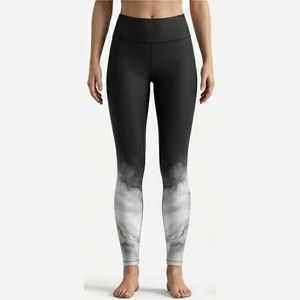 Leggings longs taille haute pour femmes, imprimé dégradé, tricotés en spandex et polyester, style sportif, toutes saisons, confortables et respirants - Product Image 1