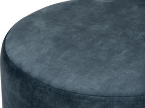 Modern Fabric Round Pouf with Bentwood Base and High-Density Foam for Living Room <b>Footrest</b> - Product Image 2