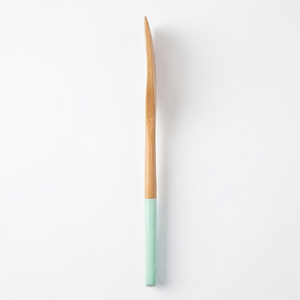 Espátula Ranurada de Madera Maciza con Mango Verde Menta, Utensilios de Cocina Ecológicos, Herramientas de Cocina Antiadherentes - Product Image 4