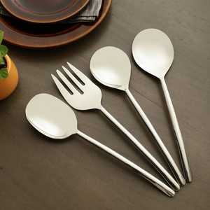 Hot Sale Silverware Eco-Friendly Stainless Steel Salad Server Set New Design Dishwasher <b>Safe</b> Salad Server Home Use Salad <b>Tools</b> - Product Image 2