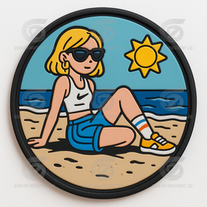 Patch en PVC personnalisé fille blonde pour vêtements chapeaux sacs à dos-Options de conception carrée disponibles - Product Image 1