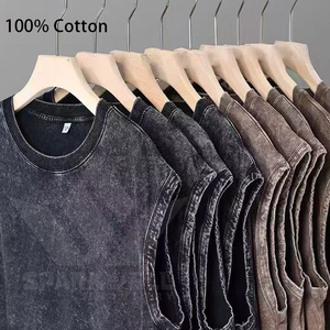 เสื้อกล้ามถักสีดำสำหรับผู้ชาย คอกลม แขนกุด สีพื้น ระบายอากาศได้ดี เหมาะสำหรับใส่ลำลอง ออกกำลังกาย ฟิตเนส เทรนนิ่ง เล่นกีฬา เสริมสร้างกล้ามเนื้อ - Product Image 3