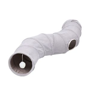 อุโมงค์สำหรับแมวและสุนัขในร่มท่อผ้ากำมะหยี่ขนฟูอบอุ่นพับได้ท่อเล่นแบบโต้ตอบ124ซม. ทุกฤดูกาล - Product Image 2