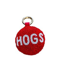 Porte-clés et porte-clés en perles de rocaille de couleur rouge et blanche avec motif de cercle HOGS pour filles d'Inde - Product Image 1