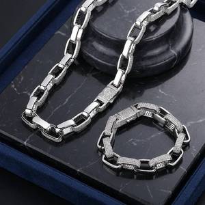 Collar de plata 925, joyería hip hop, cadena estilo Ice Out para hombre, disponible para la venta. - Product Image 3