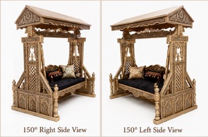 Columpio Decorativo para el Hogar Royal Indian Home Decor, Jhula Maharaja, de Madera de Teca para Interiores, Jhoola Resistente Hecha a Mano, para Montar en el Suelo, para Sala de Estar, Nueva Llegada - Product Image 4
