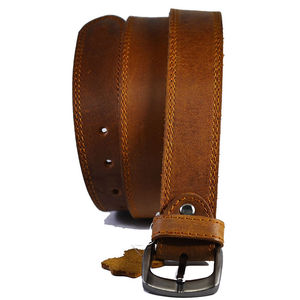 Cinturón de cuero de búfalo para hombre, estilo vintage, correa de cuero resistente, hebilla metálica personalizada, accesorio de moda de lujo - Product Image 1